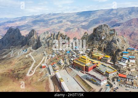 Tibet Zizhu Tempellandschaft Stockfoto