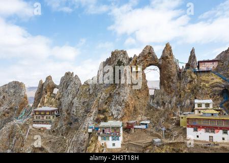 Nahaufnahme des Zizhu-Berges in tibet Stockfoto