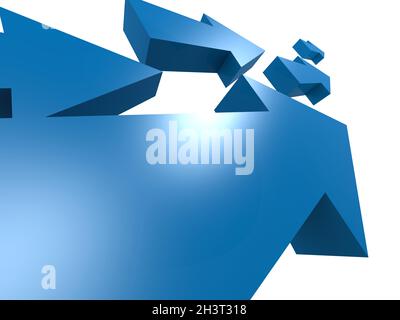 Verschieben der Gruppe der blauen Pfeile upword Stockfoto