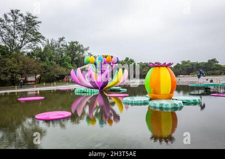 Taoyuan Land Art Festival am regnerischen Tag Stockfoto