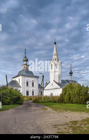 Kirche der Epiphania und Kirche der Geburt des Johannes, Susdal, Russland Stockfoto