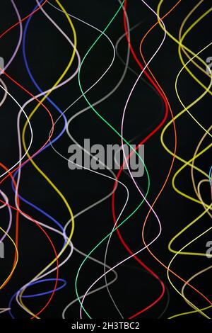 Bunte helle breite Panorama-Reihe Spule 3d-Drucker pla abs Filament Kunststoff-Material isoliert Stockfoto