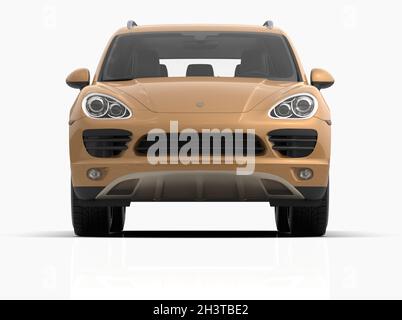 Generisches und brandloses Luxus-SUV isoliert auf weißer 3d-Abbildung Stockfoto