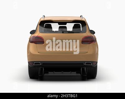Generisches und brandloses Luxus-SUV isoliert auf weißer 3d-Abbildung Stockfoto