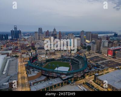 Luftaufnahme Des Detroit Tigers Home Comerica Park Stockfoto