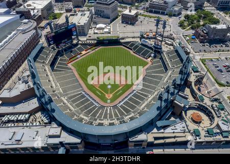 Luftaufnahme Des Detroit Tigers Home Comerica Park Stockfoto