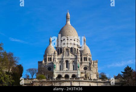 Basilika des Heiligen Herzens ( Sacre Coeur ) in Paris Frankreich. April 2019 Stockfoto