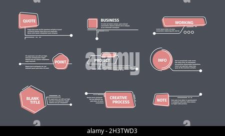 Callouts. Chat-Kommunikation Textleisten digitale Pfeile Callouts Boxen Vektor-Vorlagen Stock Vektor