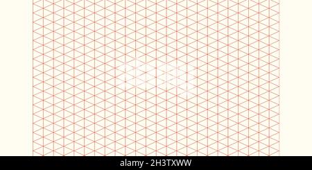 Rasterpapier. Isometrisches Farbraster auf weißem Hintergrund. Abstrakte linierte transparente Illustration. Geometrisches Muster für Schule, Copybooks, Notizbücher Stock Vektor