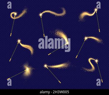 Magische Lichter. Performance Magier funkelt wizzard Effekte Sammlung Licht Formen realistischen Vektor Stock Vektor