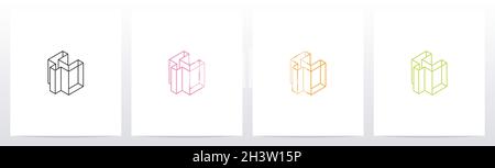 Kubisches Drahtmodell Buchstabe Logo Design Y Stock Vektor