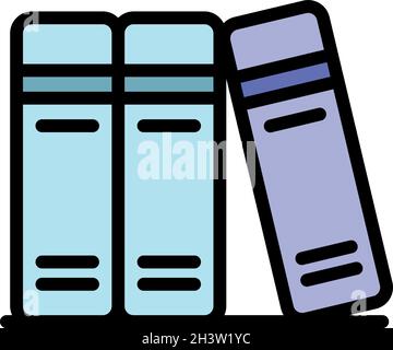 Symbol für fremdsprachige Bücher. Umriss fremdsprachige Bücher Vektor-Symbol dünne Linie Farbe flach isoliert Stock Vektor