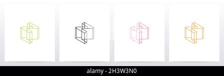 Kubischer Drahtrahmen Buchstabe Logo Design Z Stock Vektor