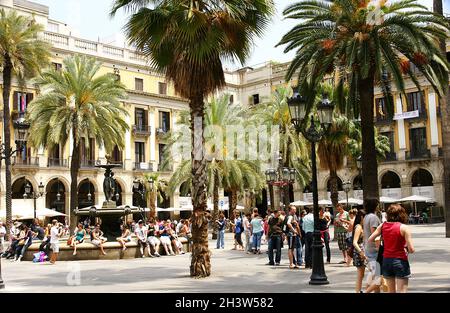 Plaza Real in Barcelona, Katalonien, Spanien, Europa Stockfoto