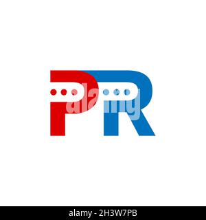 PR-Logo. PR-Briefe. Vektorgrafik. Unterschrift der PR-Agentur Stock Vektor