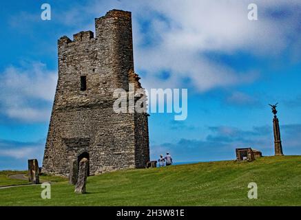 Aberystwyth Castle, das Nordtor im Inneren. Stockfoto