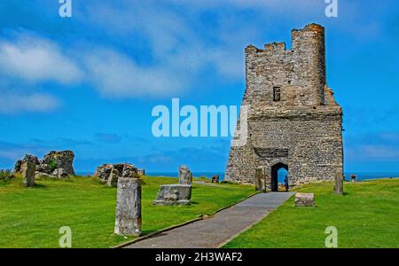 Aberystwyth Castle, das Nordtor im Inneren. Stockfoto