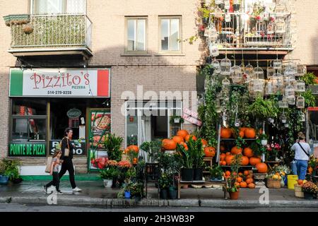 Bernard Street im Mile End-Viertel von Montreal, Kanada Stockfoto