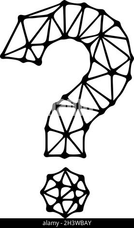 Fragezeichen polygonales Symbol, Clip Art isoliert auf weißem Hintergrund Stock Vektor