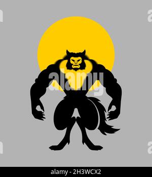 Werwolf isoliert. werwolf Monster. wolfman Monstrosity Vektor Illustration Stock Vektor