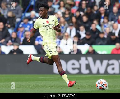 Leicester, England, 30. Oktober 2021. Albert Lokonga von Arsenal während des Spiels der Premier League im King Power Stadium, Leicester. Bildnachweis sollte lauten: Darren Staples / Sportimage Stockfoto