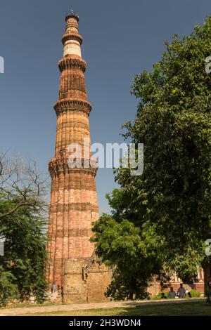 Qutb Minar - ein Weltkulturerbe in Delhi Stockfoto