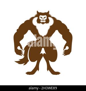 Werwolf isoliert. werwolf Monster. wolfman Monstrosity Vektor Illustration Stock Vektor