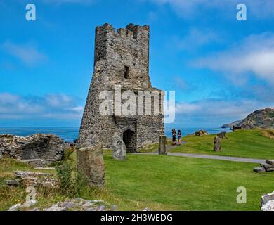 Aberystwyth Castle, das Nordtor im Inneren. Stockfoto