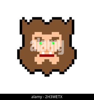 Werwolf Pixel Art. Verpixeltes werwolf Monster. 8-Bit-Wolfman-Monstrosity-Vektorgrafik Stock Vektor