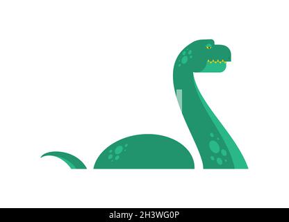 Loch Ness Monster Nessie isoliert. Monströs Tier Stock Vektor