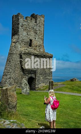 Aberystwyth Castle, das Nordtor im Inneren. Stockfoto