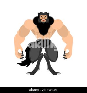 Werwolf isoliert. werwolf Monster. wolfman Monstrosity Vektor Illustration Stock Vektor