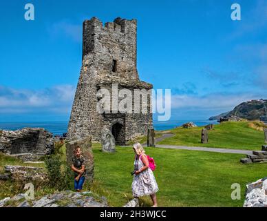 Aberystwyth Castle, das Nordtor im Inneren. Stockfoto