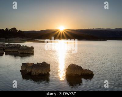 Sonnenaufgang im Suha Punta Rab Kroatien Stockfoto