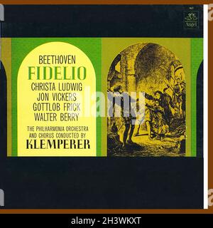 Beethoven Fidelio - Ludwig Vickers Klmeperer Angel R2R - Klassische Musik Vintage Vinyl Schallplatte Stockfoto