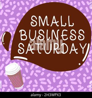 Handschrift Text Small Business Samstag. Konzeptfoto American Shopping Holiday während des Samstags Bunte Design Anzeige Nachricht gehalten Stockfoto