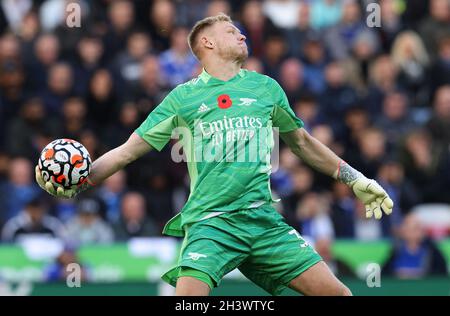 Leicester, England, 30. Oktober 2021. Aaron Ramsdale von Arsenal während des Spiels der Premier League im King Power Stadium, Leicester. Bildnachweis sollte lauten: Darren Staples / Sportimage Stockfoto