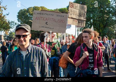 Rom, Italien 30/10/2021: Protestdemonstration gegen den G20-Gipfel. © Andrea Sabbadini Stockfoto