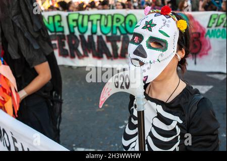 Rom, Italien 30/10/2021: Protestdemonstration gegen den G20-Gipfel. © Andrea Sabbadini Stockfoto