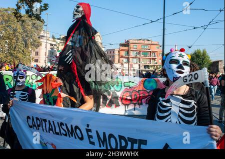 Rom, Italien 30/10/2021: Protestdemonstration gegen den G20-Gipfel. © Andrea Sabbadini Stockfoto