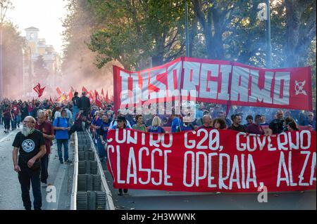 Rom, Italien 30/10/2021: Protestdemonstration gegen den G20-Gipfel. © Andrea Sabbadini Stockfoto