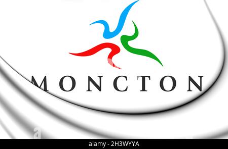 3D-Emblem von Moncton (New Brunswick), Kanada. 3D-Illustration. Stockfoto