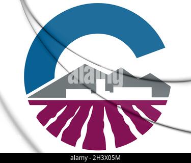 3D-Siegel von Chandler (Bundesstaat Arizona), USA. 3D-Illustration. Stockfoto