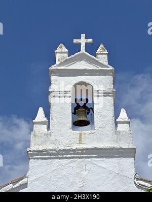 Historischer Glockenturm in Magacela, Extremadura - Spanien Stockfoto