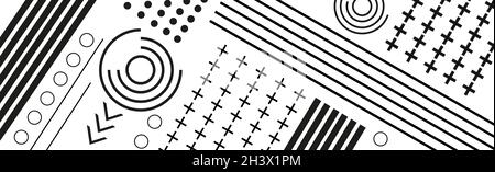 Abstrakter Hintergrund mit verschiedenen geometrischen Formen - Illustration Stockfoto
