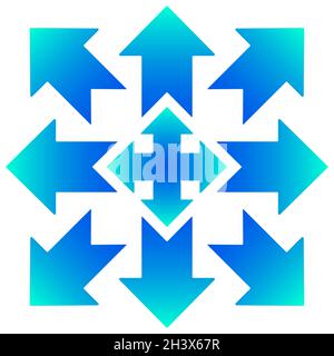 Pfeilsymbole eingestellt. Blaue und grüne UI-Pfeiltasten für Web- und App-Design. Bewegungs- und Richtungssymbole. Vektorgrafik. Stock Vektor