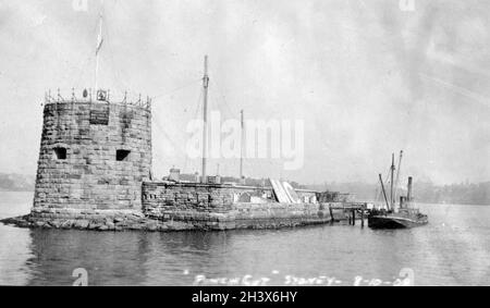 Pinchgut Island, (Fort Denison) in Sydney Harbour, New South Wales, Australien, 1909. Stockfoto