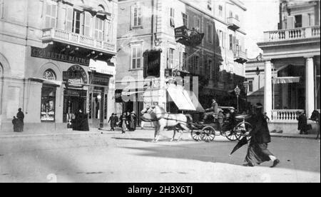 Straßenszene in Alexandria, Ägypten, 1909. Stockfoto