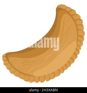 Cartoon-Illustration mit Empanada. Vektor handgezeichnete Grafik. Einzelkost isolierte Kunst Stock Vektor