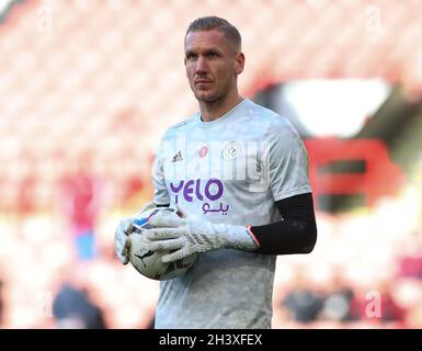 Sheffield, England, 30. Oktober 2021. Robin Olsen von Sheffield Utd beim Sky Bet Championship-Spiel in der Bramall Lane, Sheffield. Bildnachweis sollte lauten: Simon Bellis/ Sportimage Stockfoto